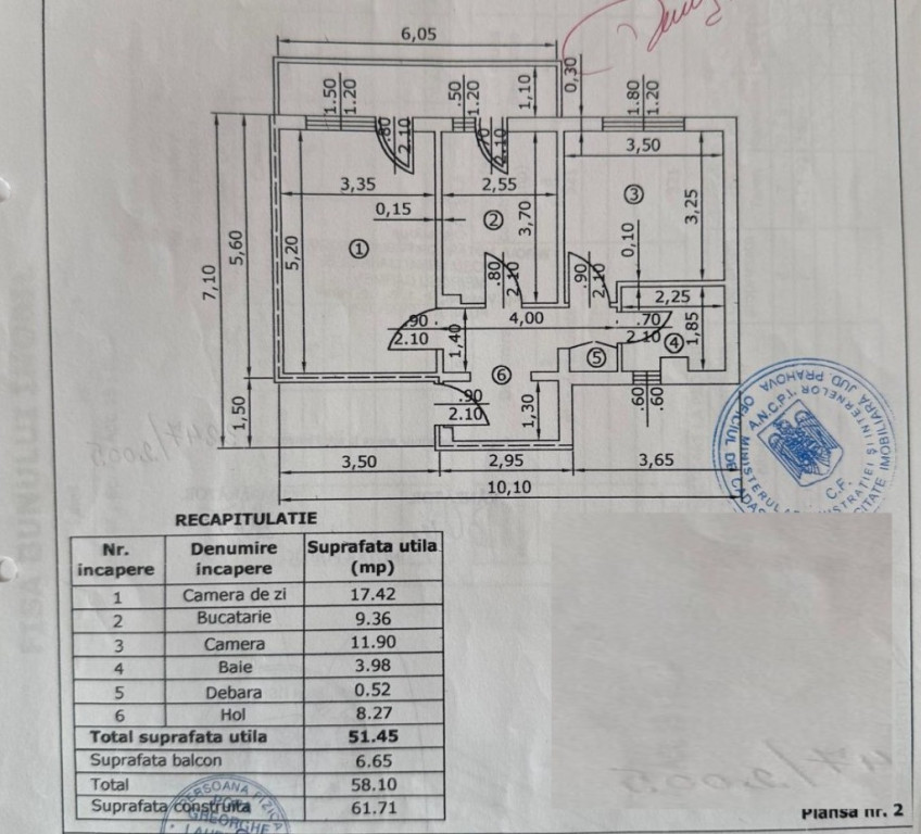Republicii zona Mega Image 2 camere etaj 3 din 4