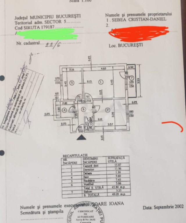 2 Camere , Decomandat , Etaj 1/7 , Zona Giurgiului