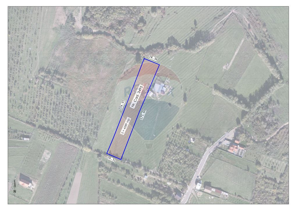 Teren intravilan 4589 mp de vânzare în Cordău, Băile ...