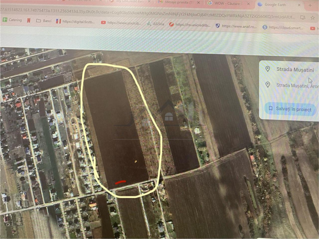 Aroneanu teren 8503 extravilan deschidere la doua strazi uti