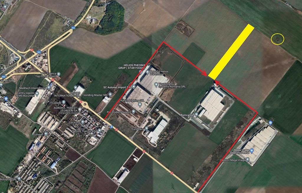 Teren industrial 4,5ha DN4 Popesti Leordeni loturi de 9.0...