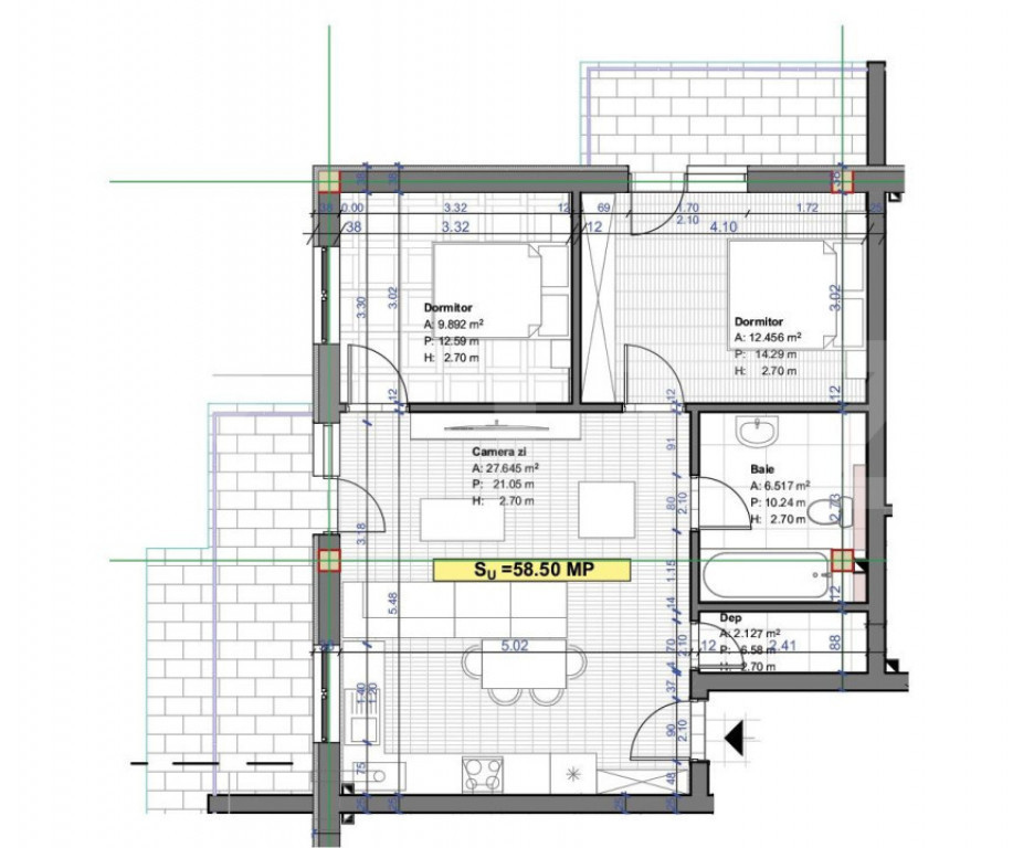 Apartament de 3 camere, 59 mp, posibilitate garaj, zona Terr