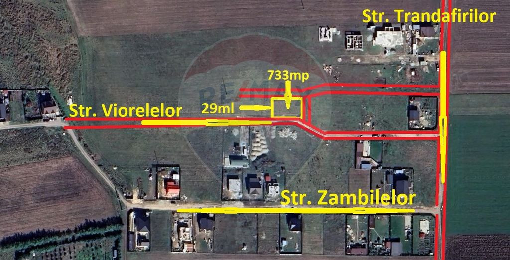 733mp gata de construit/Sanpetru/Front la 3 strazi/Utilit...