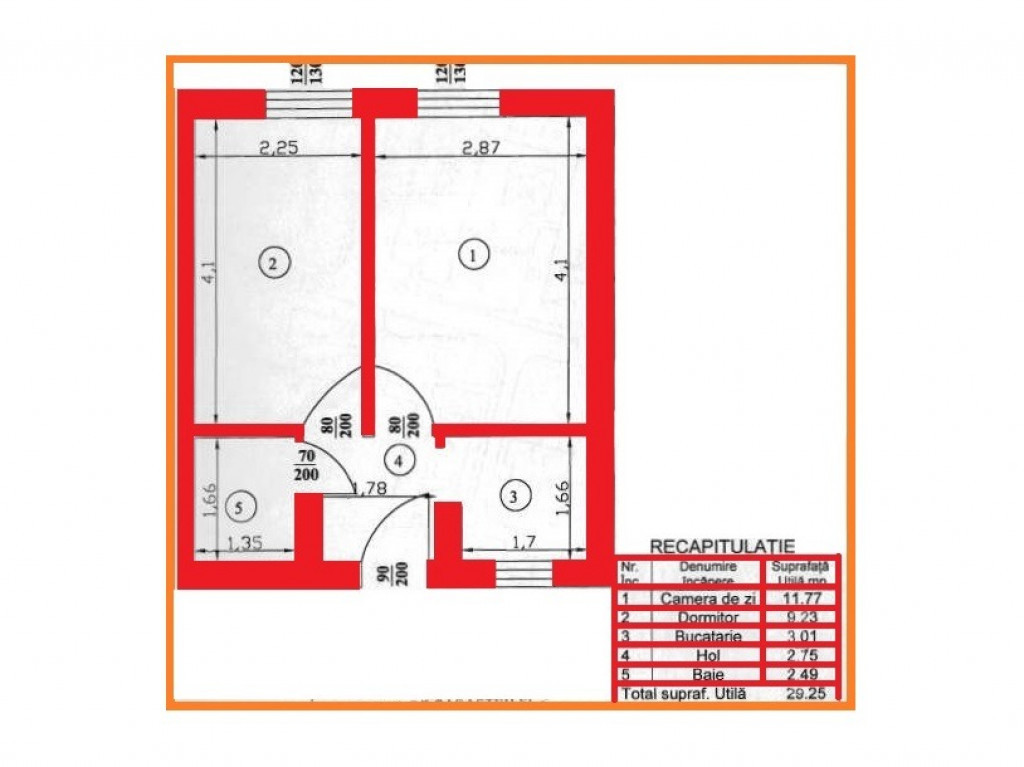 2 cam. et. 2, 30 mp, decomandat, conf. 2, fara imbunatatiri, Arcului