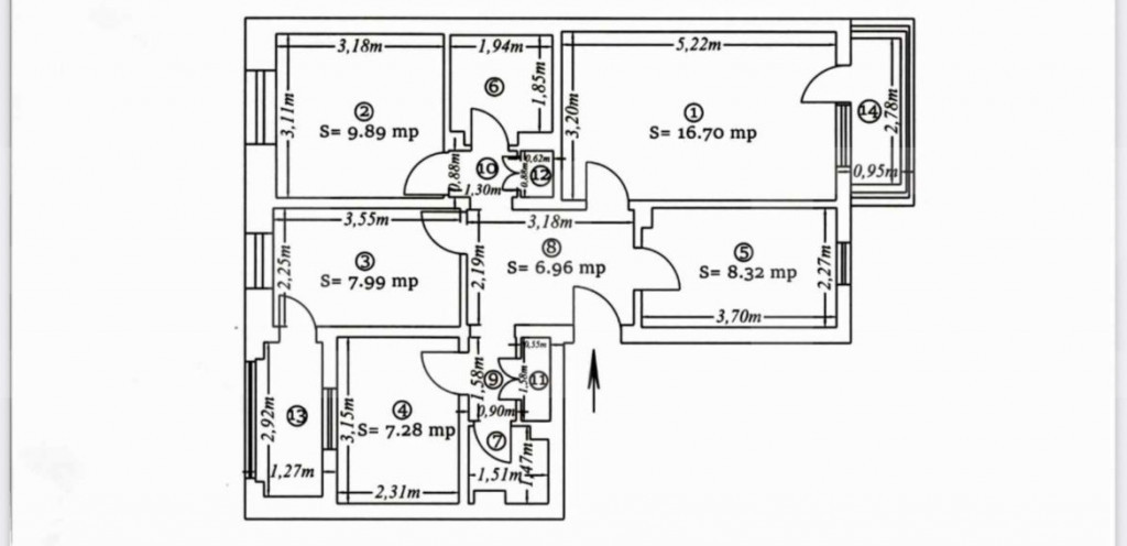 Apartament 4 camere, decomandat, 77,66 mp – Cartier Primă