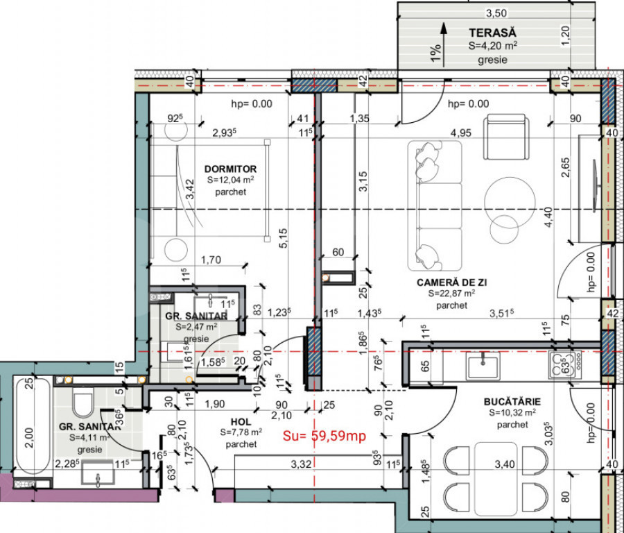 Apartament 3 camere, 2 bai, 2 balcoane, 0 comision, TERRA Oa