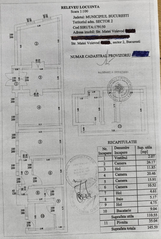 265 mp teren intravilan cu constructie, in sectorul 2