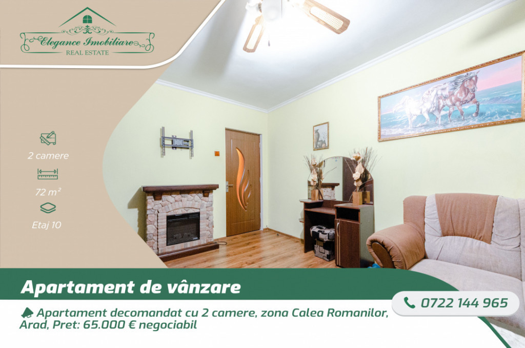 Apartament decomandat cu 2 camere, zona Calea Romanilor, Ara