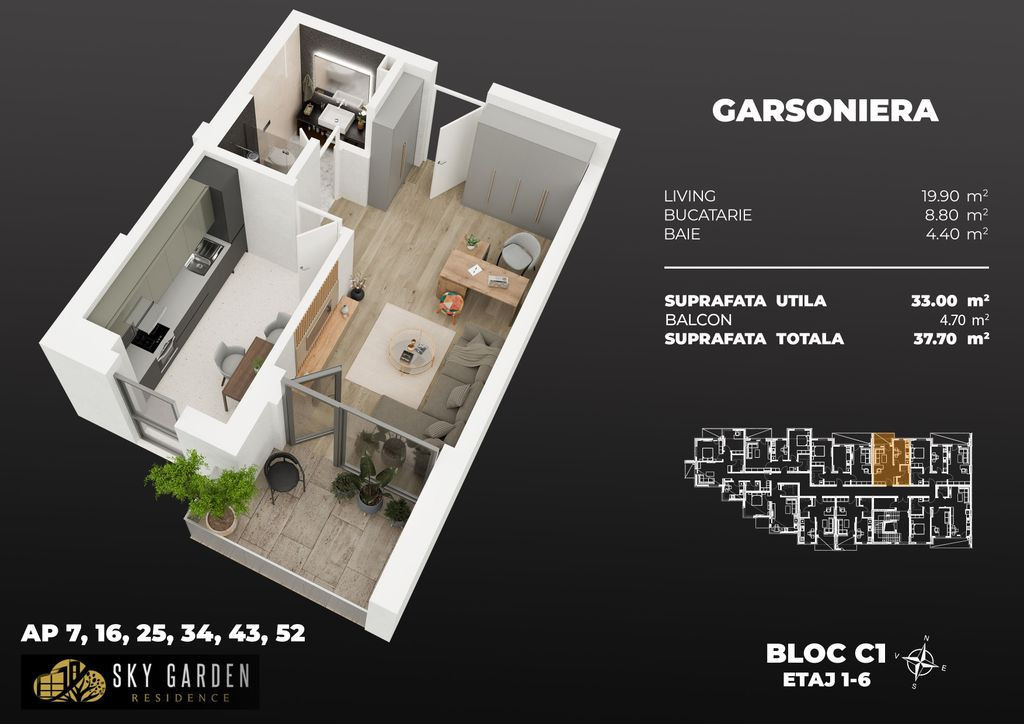 Garsoniera dec 3min metrou Berceni