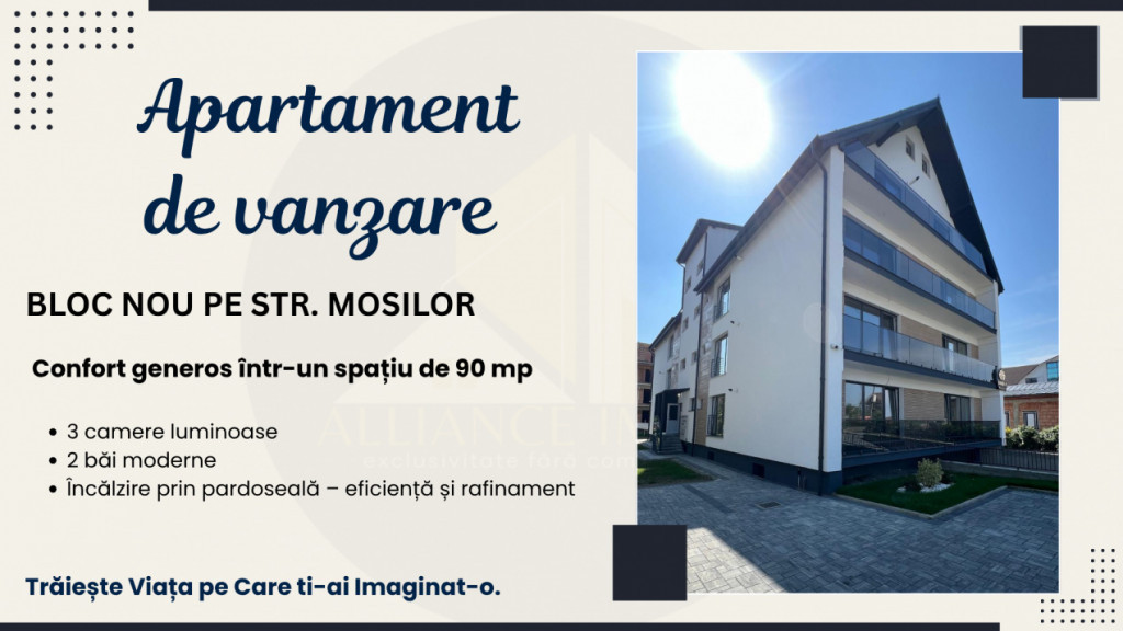 Apartament 3 camere, 110 mp, terasa circulabila, zona Dedema