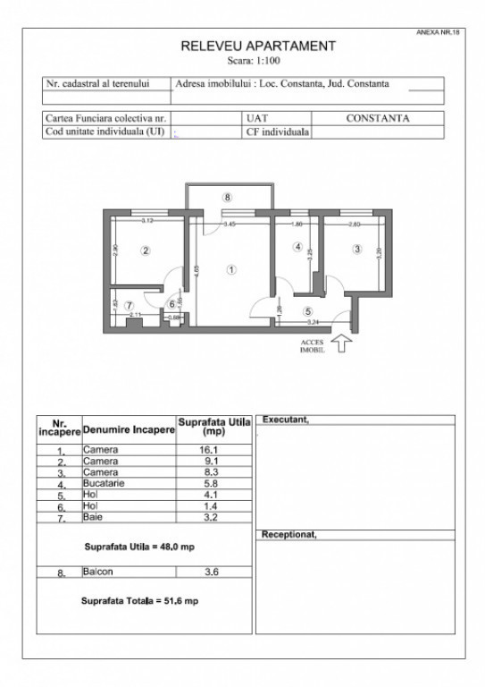 Apartament 3 camere situat in zona Casa de Cultură