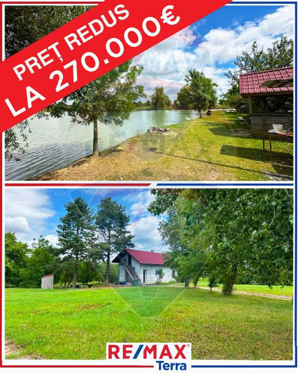 3.7 ha TEREN INTRAVILAN cu CASA si BALTA PESTE