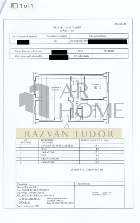 Apartament 3 camere , Gh.Doja , Ploiesti , mobilat complet