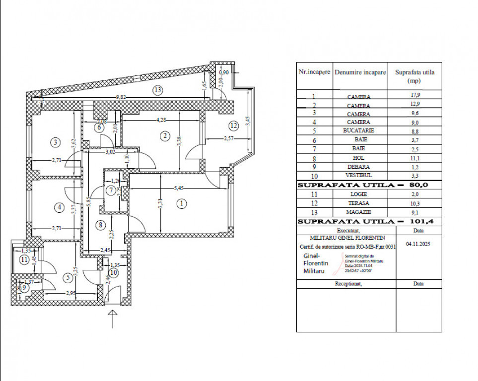 Apartament 4 Camere Decomandat DE RENOVAT 110 MP Total