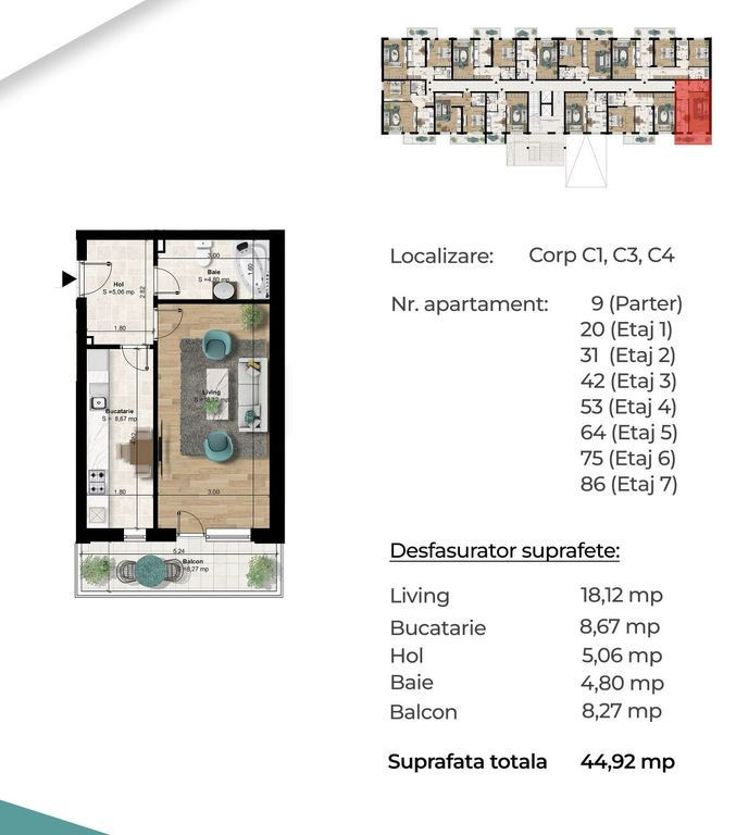 Gars.dec, generoasa/8min metrou Berceni, 45 mp
