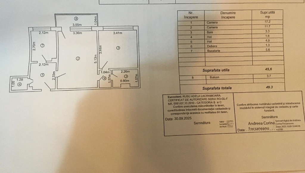 Apartament 2 camere, Micro 17,etaj 1,liber,nemobilat