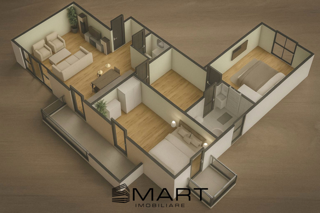 Apartament nou cu 3 camere decomandate zona Calea Surii Mici