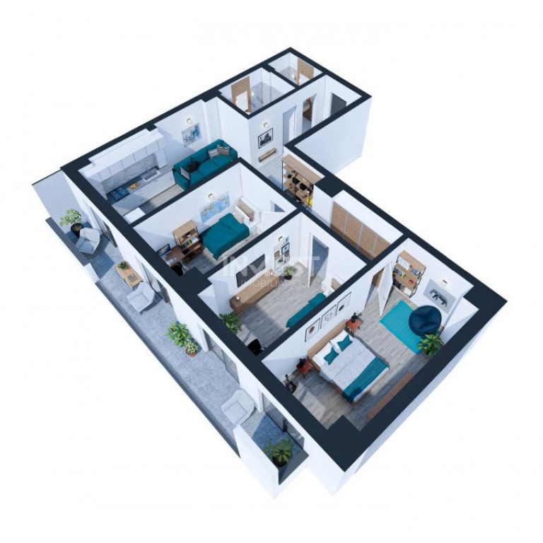 APARTAMENT 4 CAMERE, 103 MP, ETAJ INTERMEDIAR, NICOLINA, com