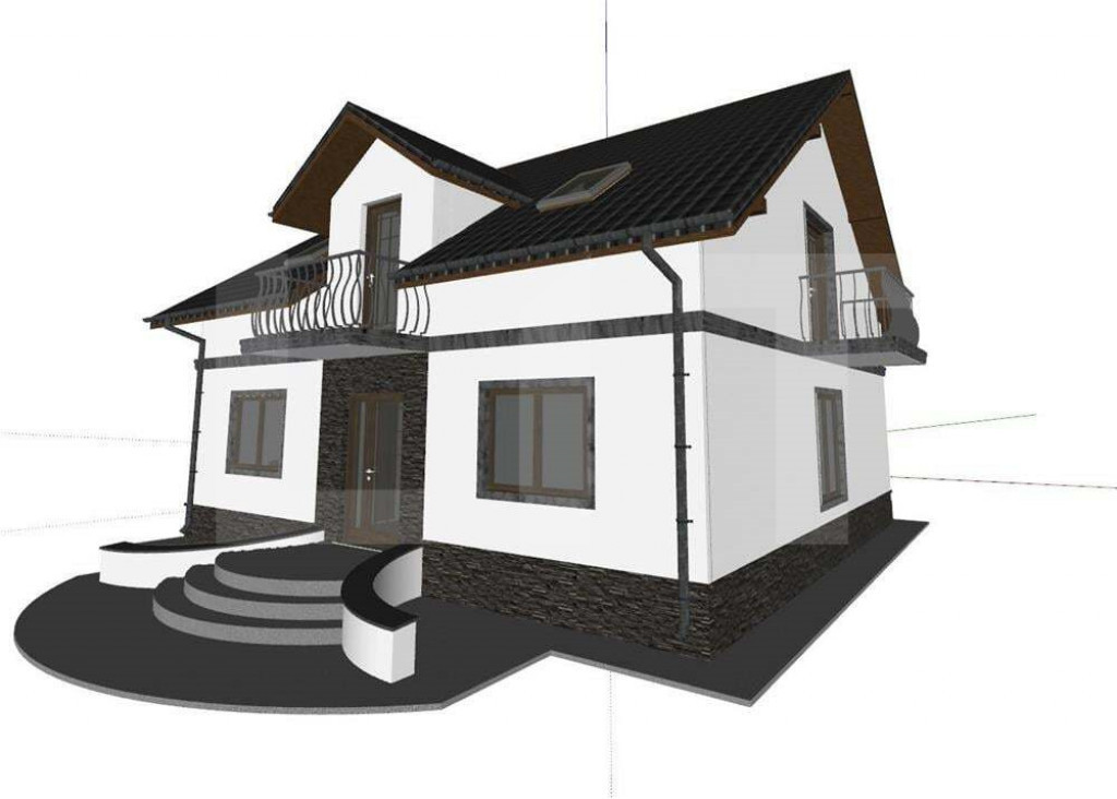 Proiect casă cu mansardă, 148 mp utili, teren 514 mp – T