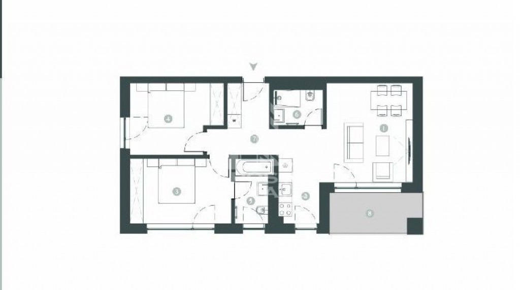 Apartament cu 3 camere, 2 bai, decomandat, incalzire in p...