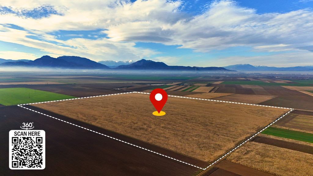 Teren 32,5 Ha compact Prejmer, Brasov. Imagini drona,tur/360