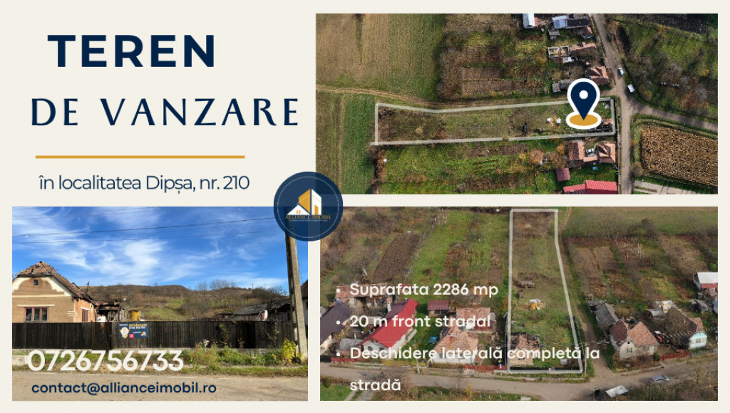 Teren intravilan de vânzare – Dipșa