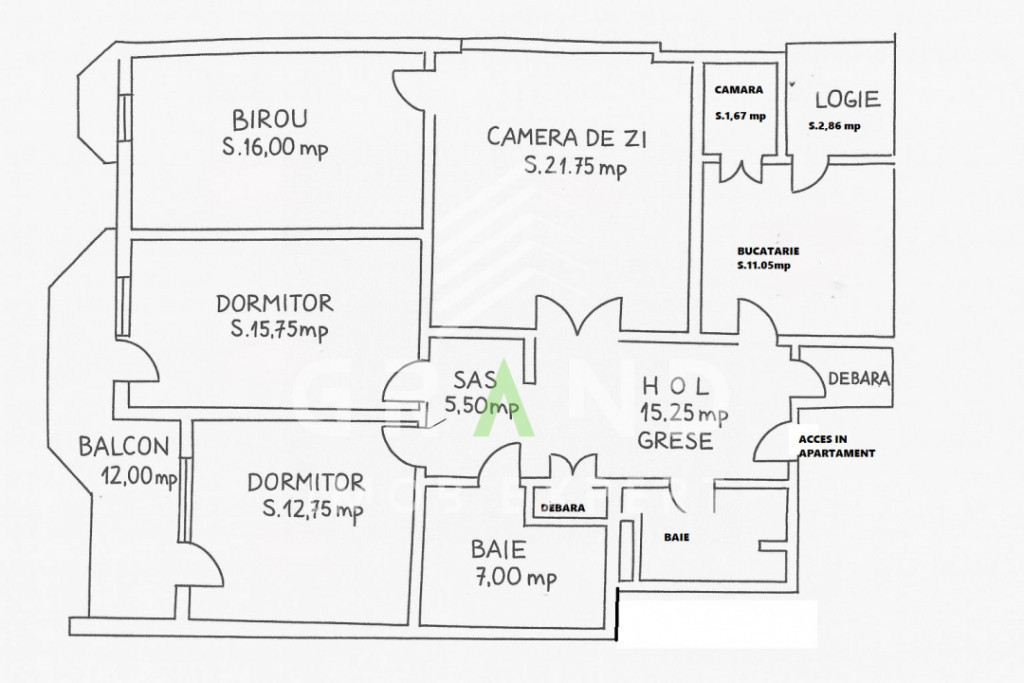 Apartament spațios de închiriat | 4 camere | 2 bai | Repub