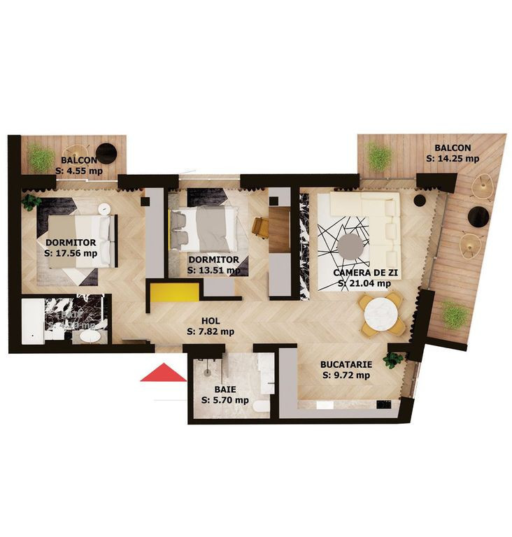 Apartament nou, 3 camere, 245 000 Euro. Comision 0.