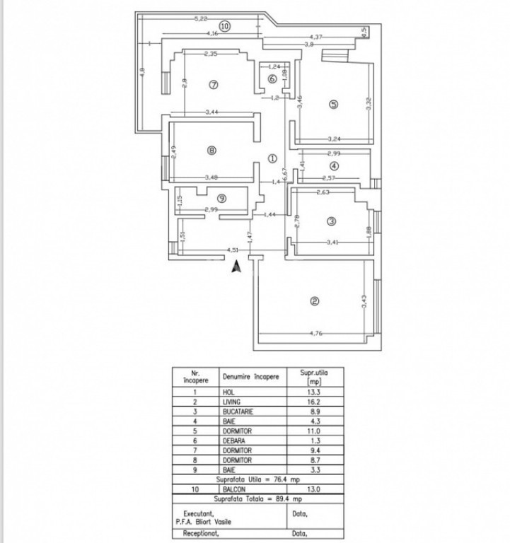Apartament de vanzare 4 camere si 2 bai, zona Pacurari- Mimo
