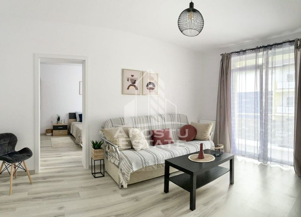 Apartament cu 2 camere complet mobilat si utilat la etaju...