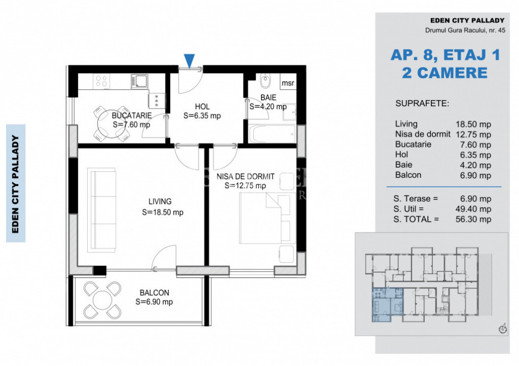 2 Camere Direct Dezvoltator Finisaje Premium