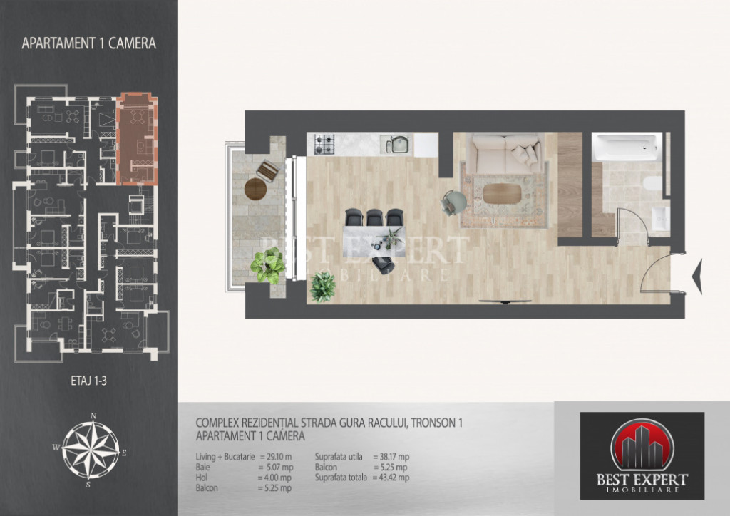 Garsoniera Ideal Investitie -7 minute metrou N.Teclu