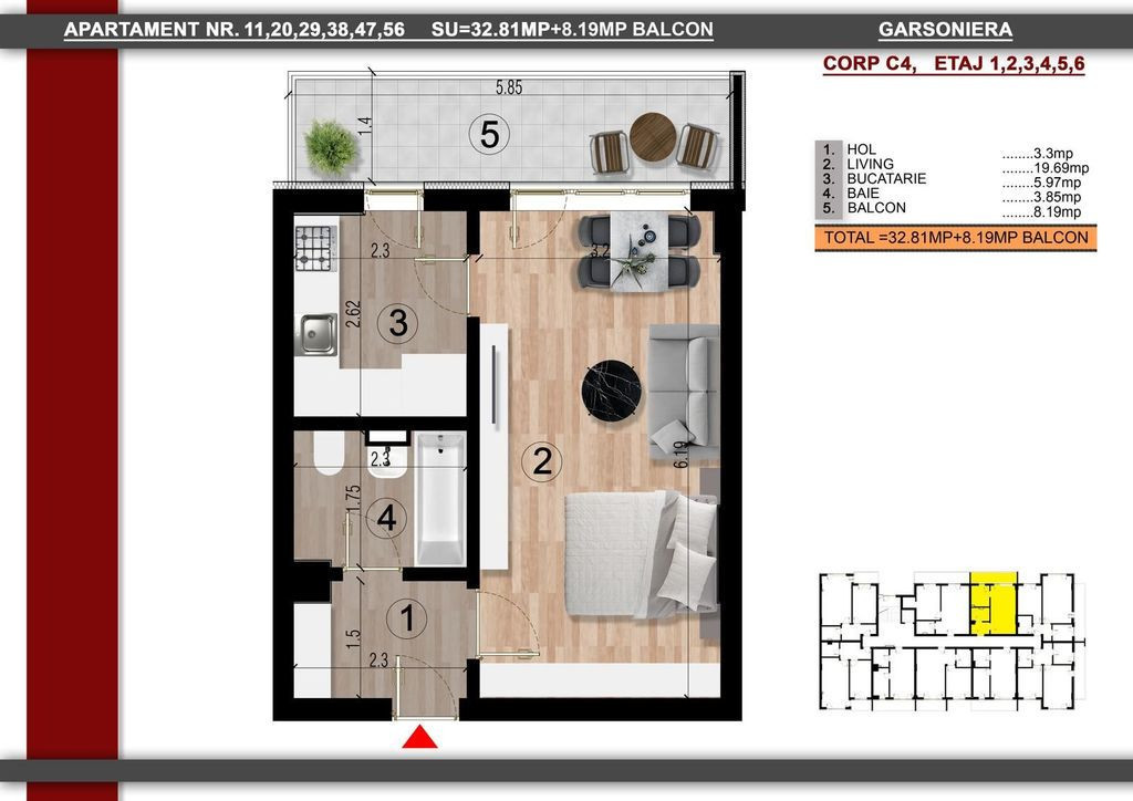 Gars.dec. -41mp-gata, la aprox. 15min metrou Leonida/Berceni