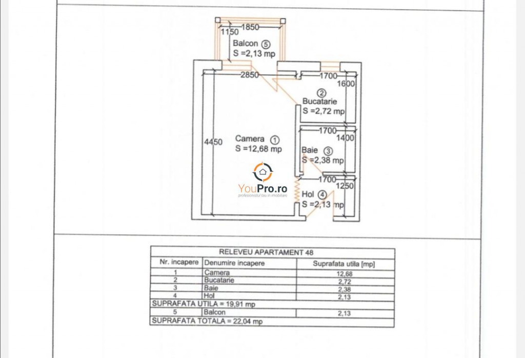 Proprietar Garsoniera cu Balcon Totul NOU