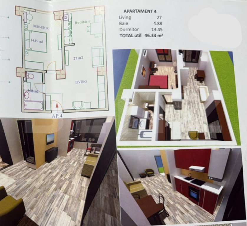 Studio modern cu parcare subterana, zona Fantasy Parc