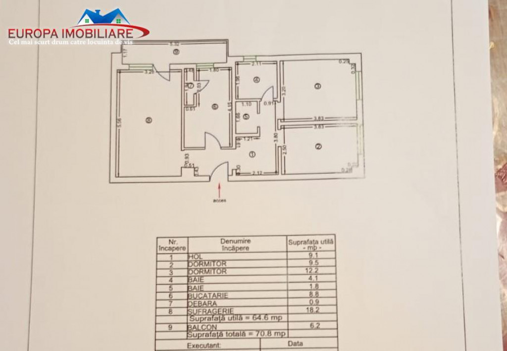 Apartament 3 camere de zona E3 -Tulcea