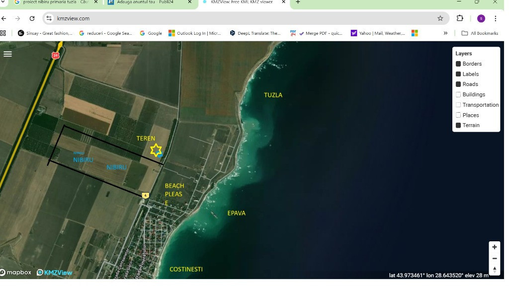 Teren Costinesti Tuzla apropiere de viitoarea staiune Nibiru 401mp