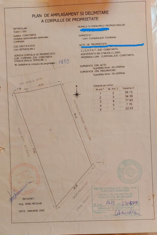 Vanzare teren Cumpana, Constanta, 2000mp