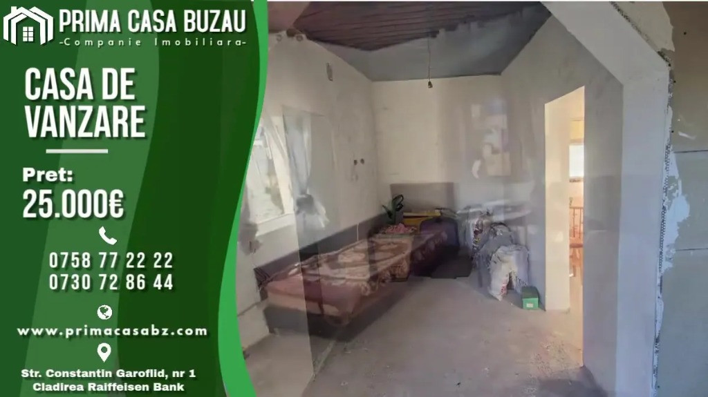 Casa si teren 3500mp in comuna Amaru/BZ ~ 4 camere ~ renovata in 2025