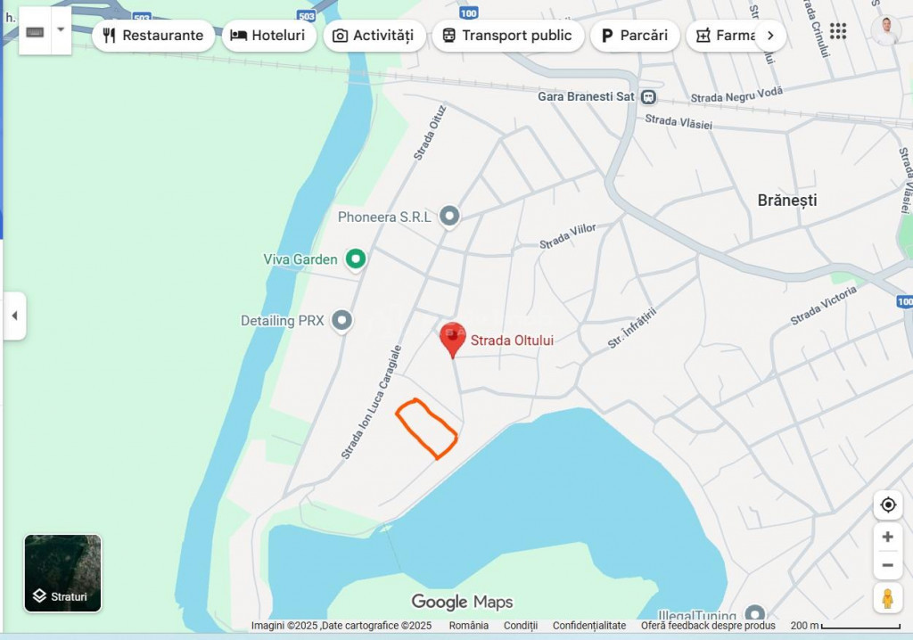 Teren Branesti - Str Oltului - 1600 mp - deschidere 16 ml -