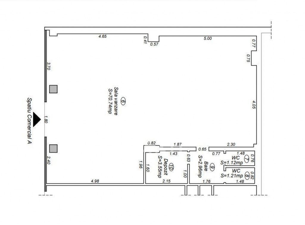 Spatiu Comercial, 80 mp, Zona UMT