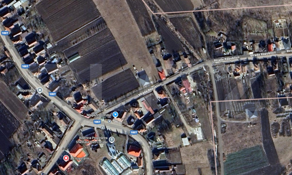 Teren construibil 4400mp + drum 8m latime 1000mp centru Coru