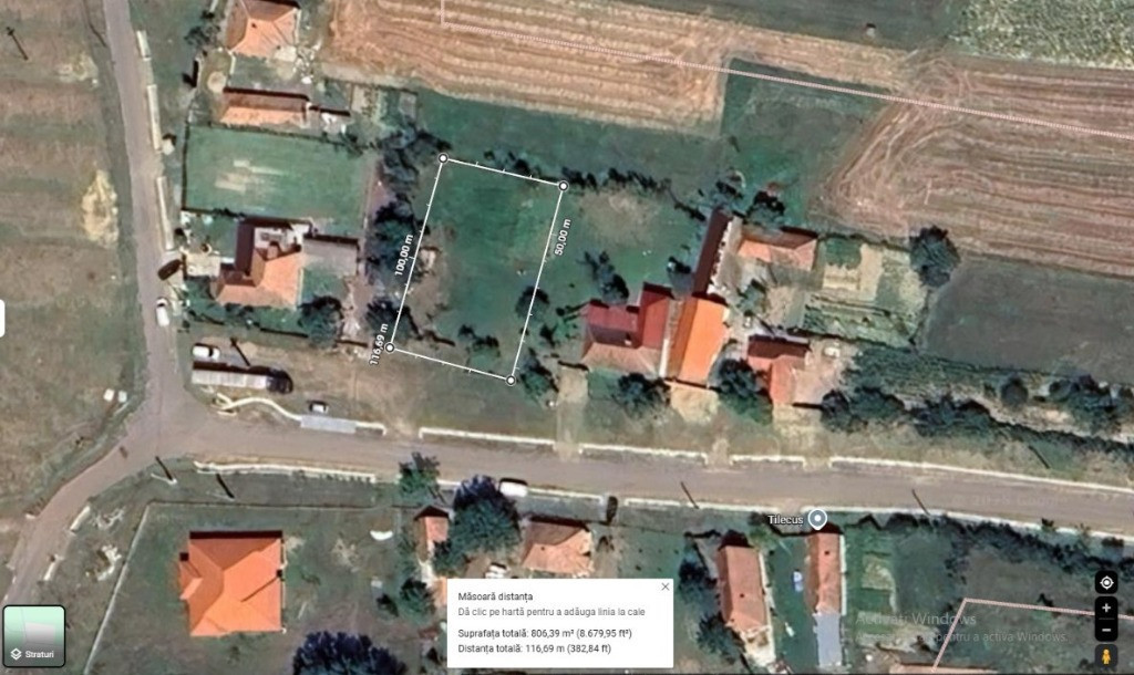 Teren intravilan Tilecuș 807mp