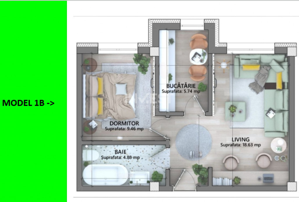 COMISION 0% , LUNCA CETATUII , APARTAMENT CU 2 CAMERE , TVA