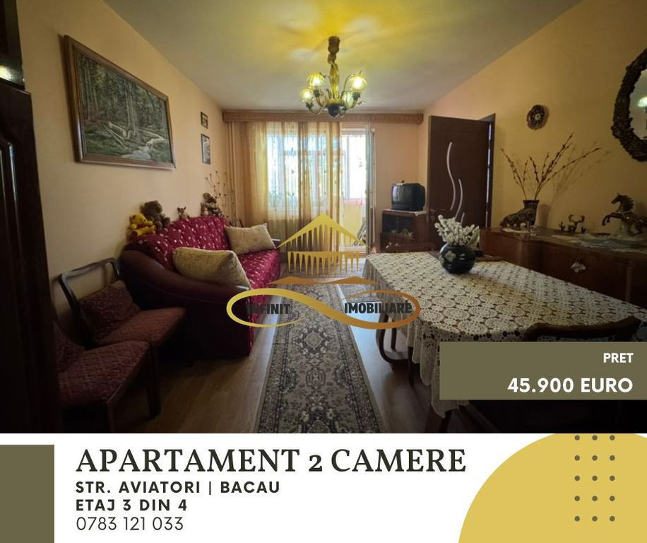 Apartament cu 2 camere cu balcon etaj 3 din 4 - de vanzare