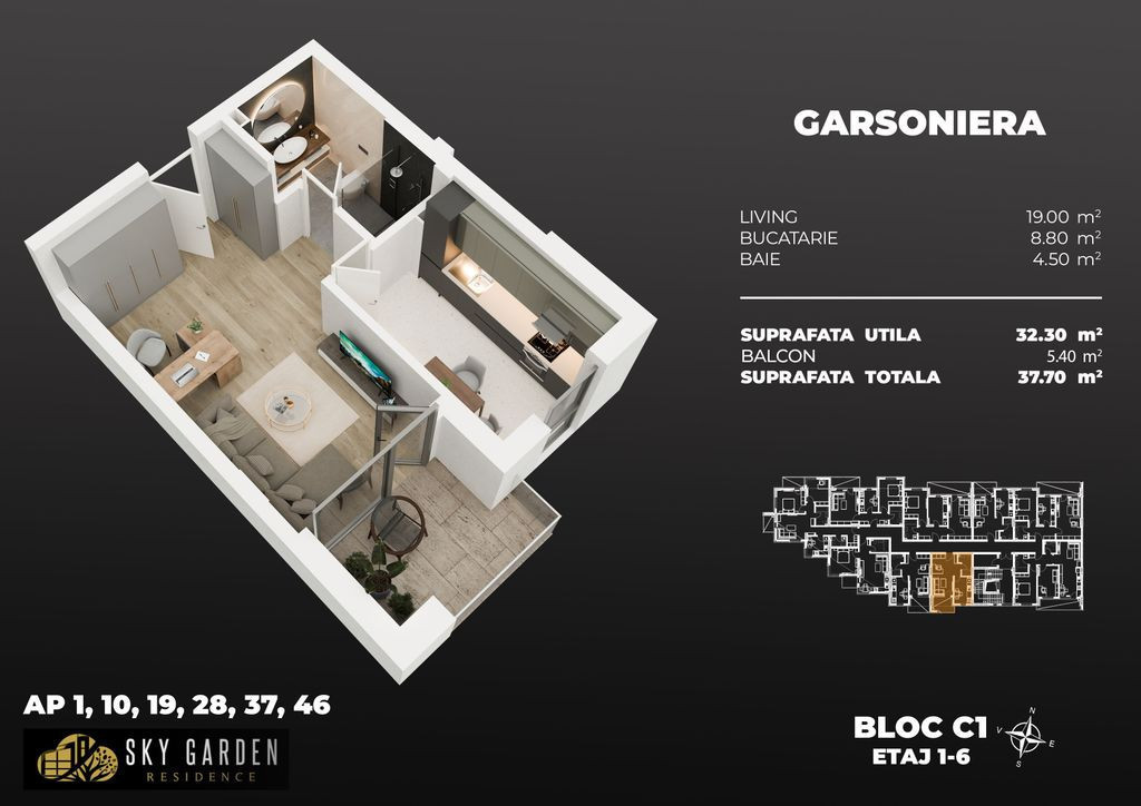 Garsoniera dec 3min metrou Berceni