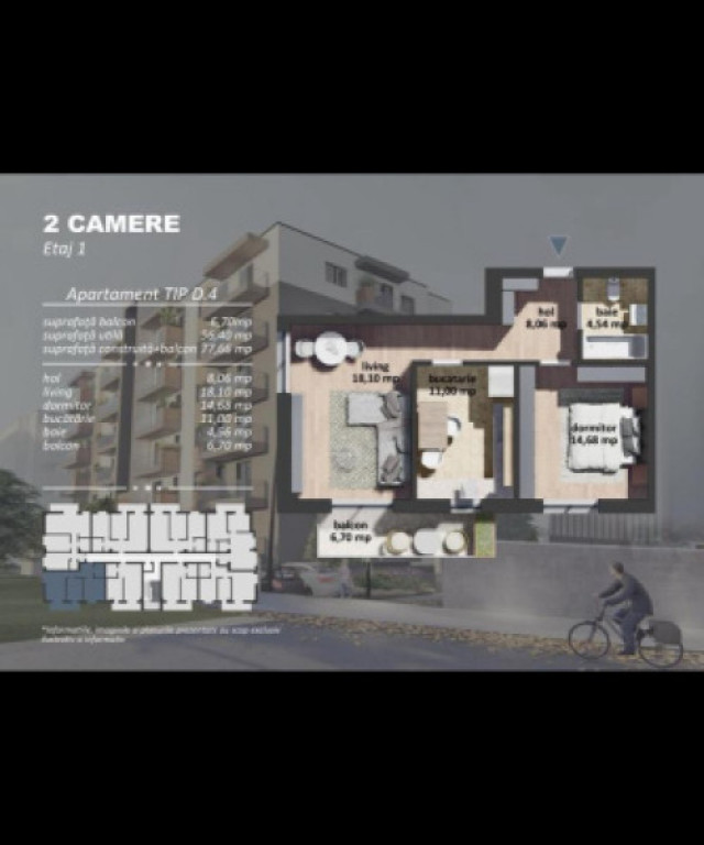 Apartament 2 camere de vanzare zona Postalionului