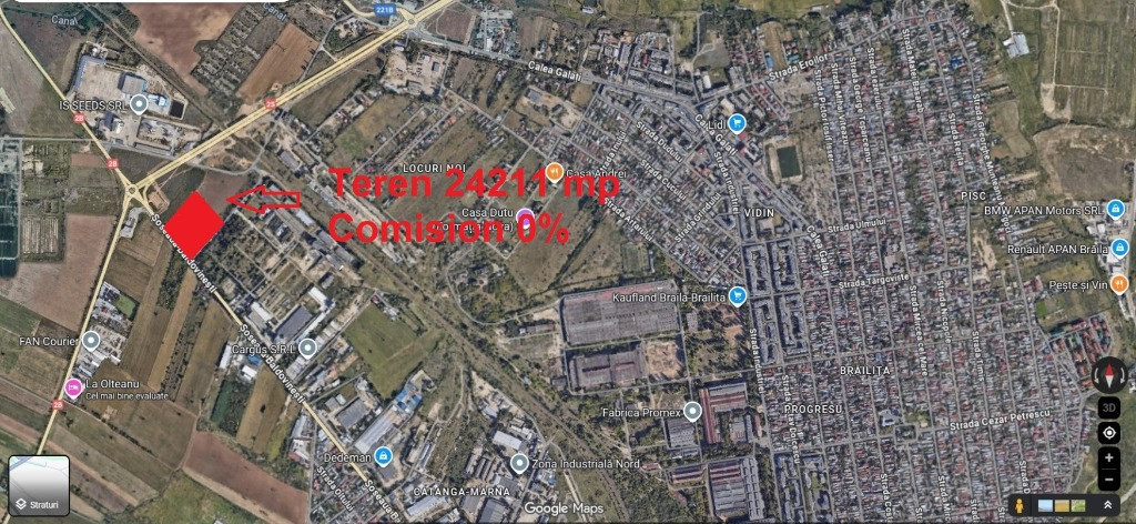 Teren Intravilan Braila - Sos. Baldovinesti | Deschidere Dubla