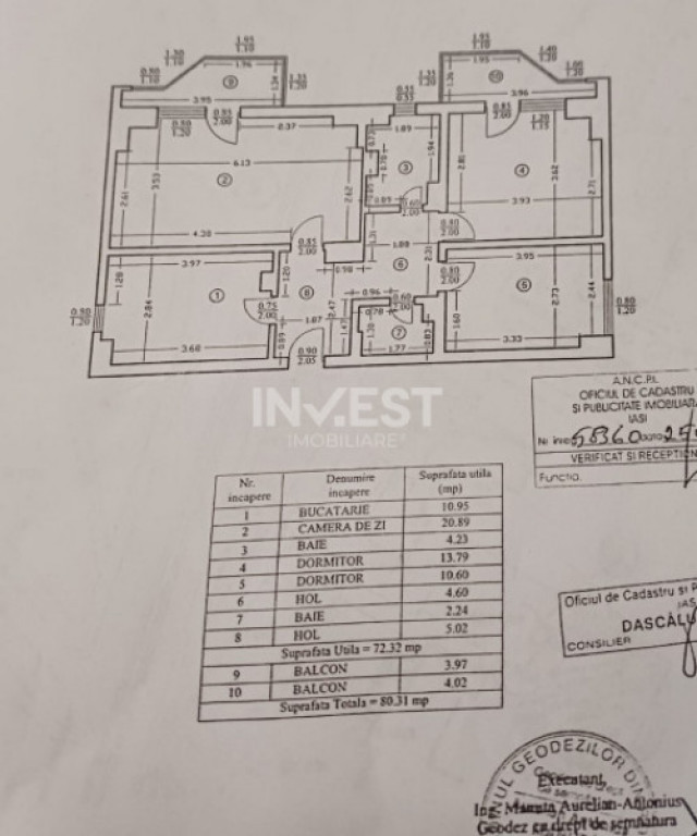Apartament 3 camere decomandat – 80 mp –mobilat- Nicolin