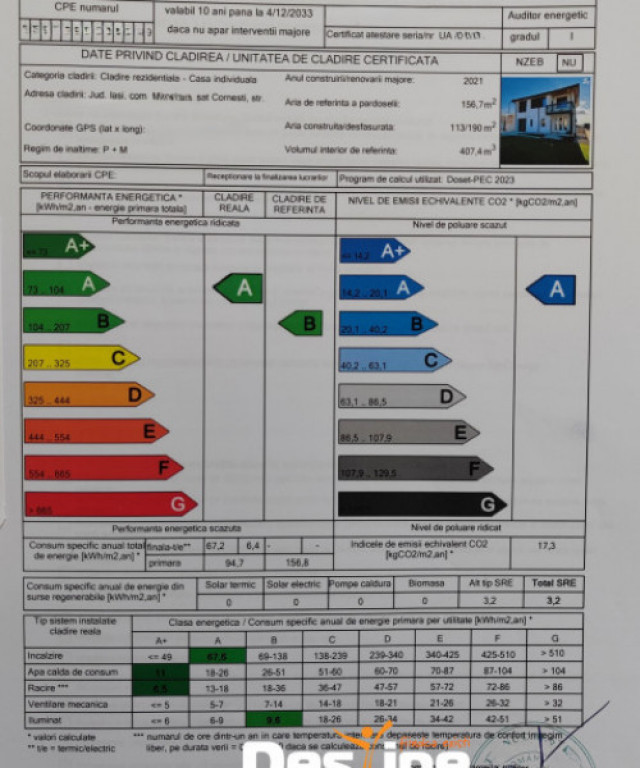 CORNESTI - Casa moderna P+1+POD, Clasa A, 196.5 mp + 500 mp